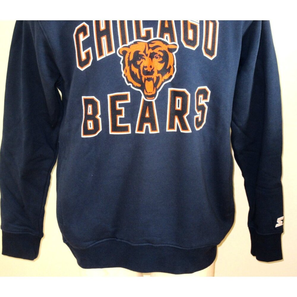 NFL Chicago Bears Starter Men's Crewneck Graphic Sweatshirt Blue Orange NEW - Picture 3 of 8